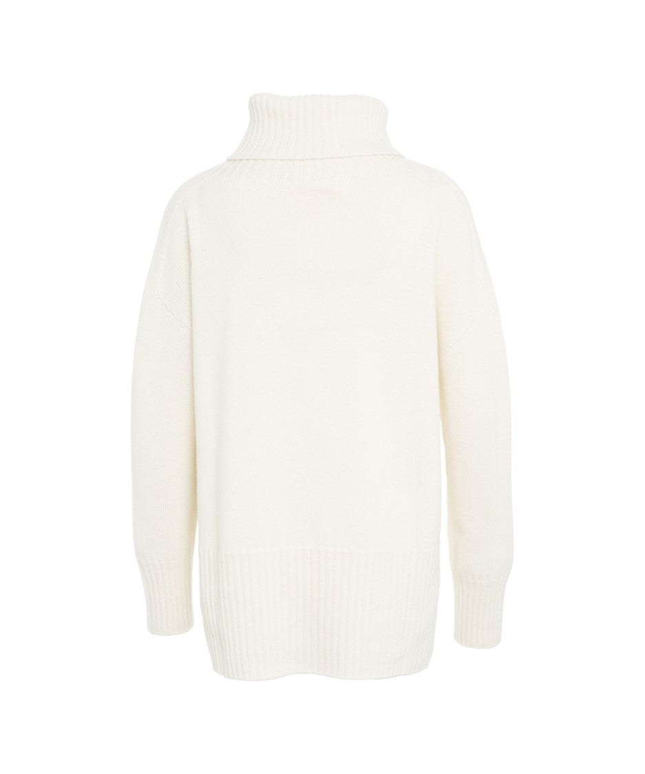 Mvm High-Neck Turtleneck Sweater With Ribbed Details