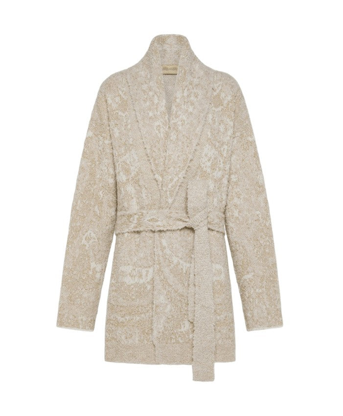 Momonì Textured Knitwear Cardigan With Shawl Collar