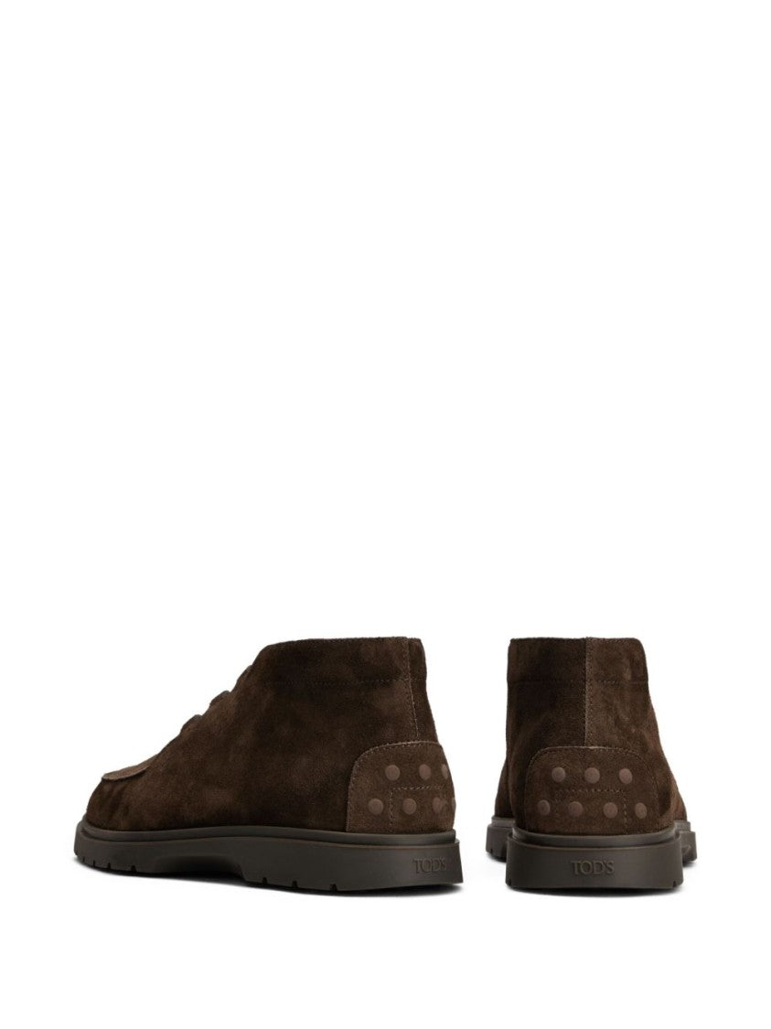 Tod's Low-Top Lace-Up Shoes In Smooth Suede
