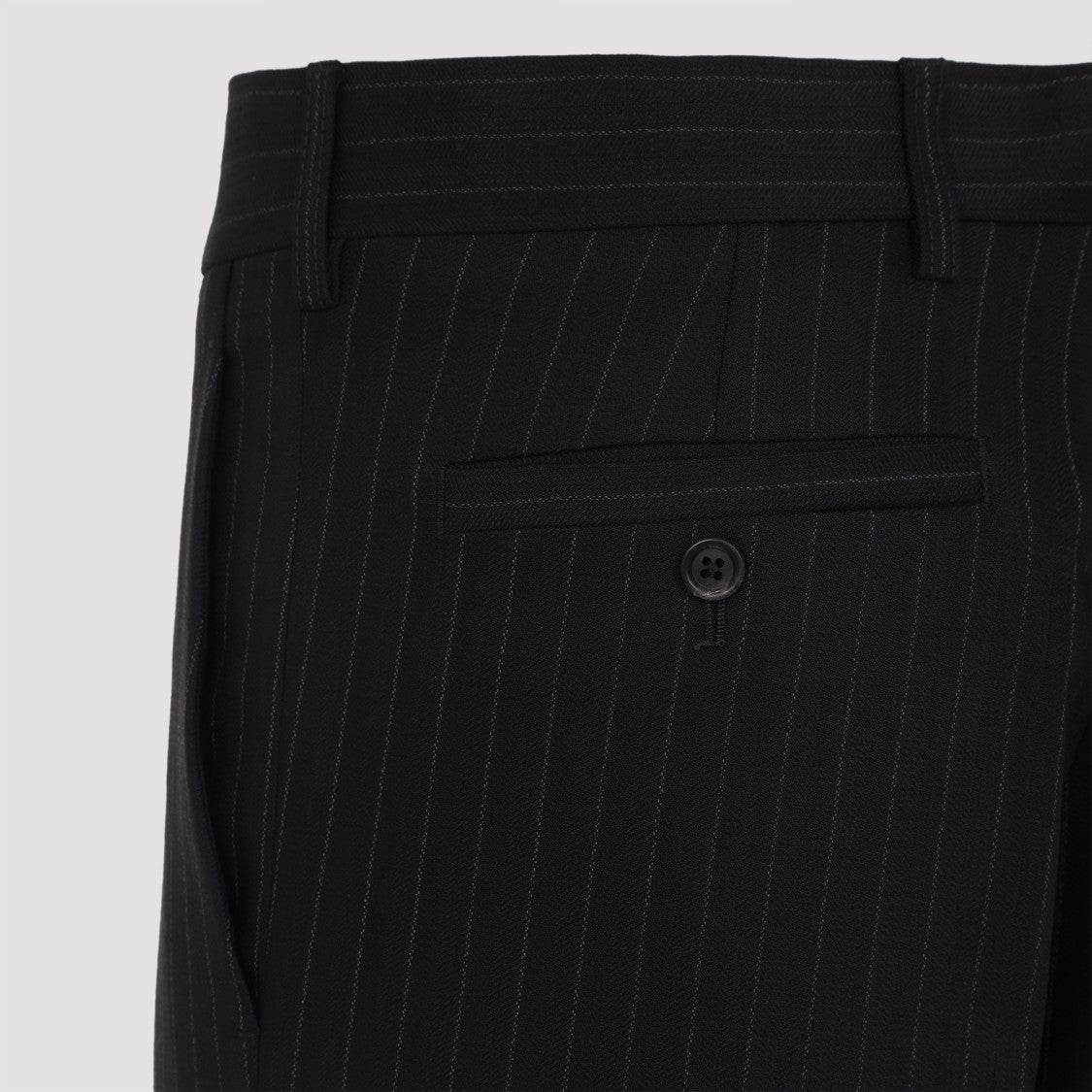 Miu Miu Tailored Black Trousers With Subtle Pinstripe