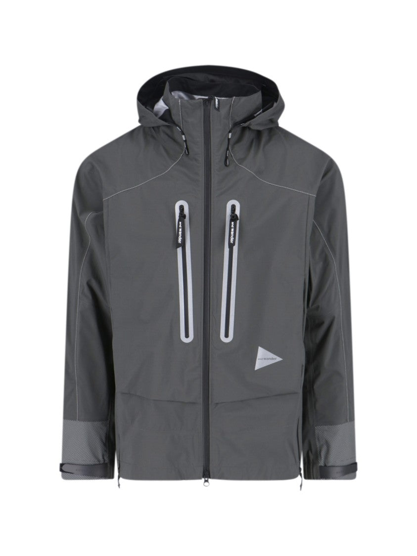 And Wander Zip Jacket, In Grey Waterproof "Pertex Shield" Fabric