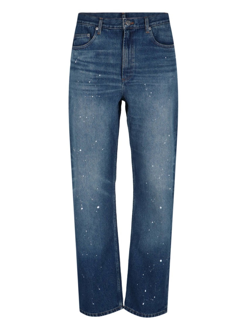 A.P.C. Distressed Jeans With White Paint – Blue