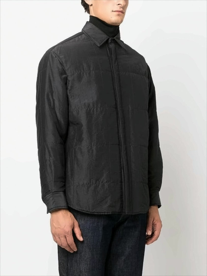 Auralee Quilted Long-Sleeve Shirt With Classic Collar