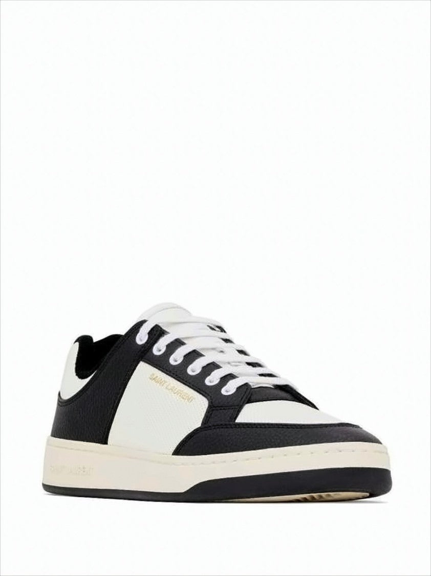 Saint Laurent Low-Top Sneakers With Smooth And Textured Panels