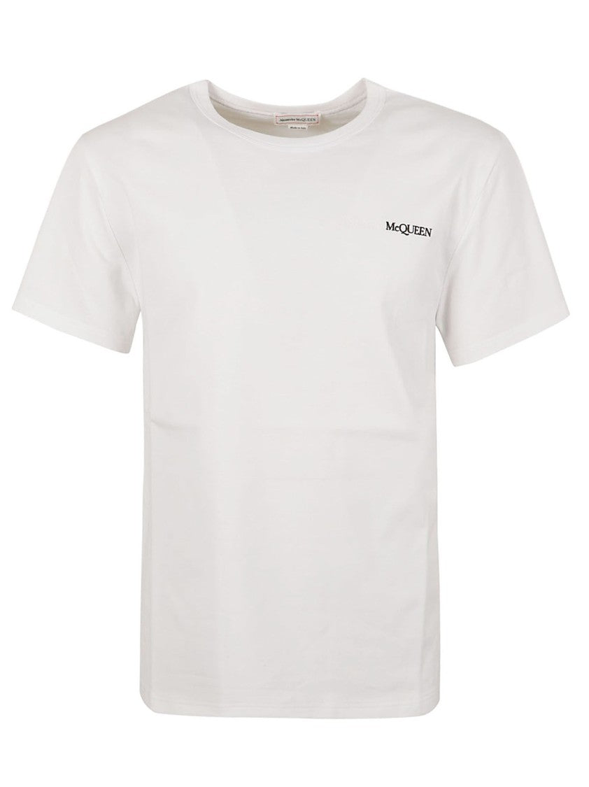 Alexander Mcqueen Classic Crew Neck T-Shirt With Embroidered Logo