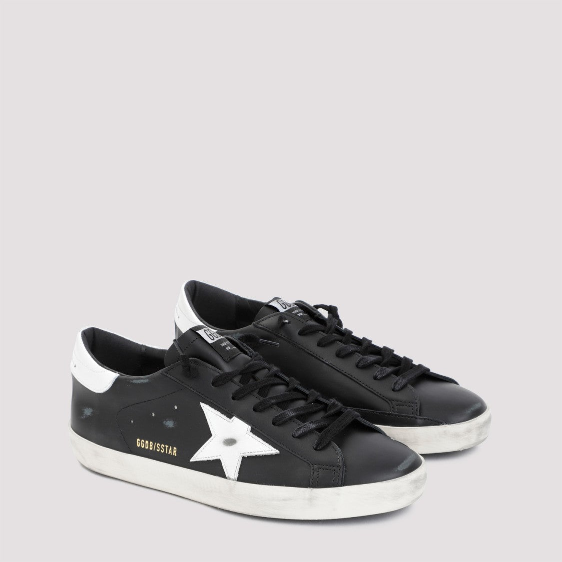 Golden Goose Black Leather Sneakers With Signature Star Emblem