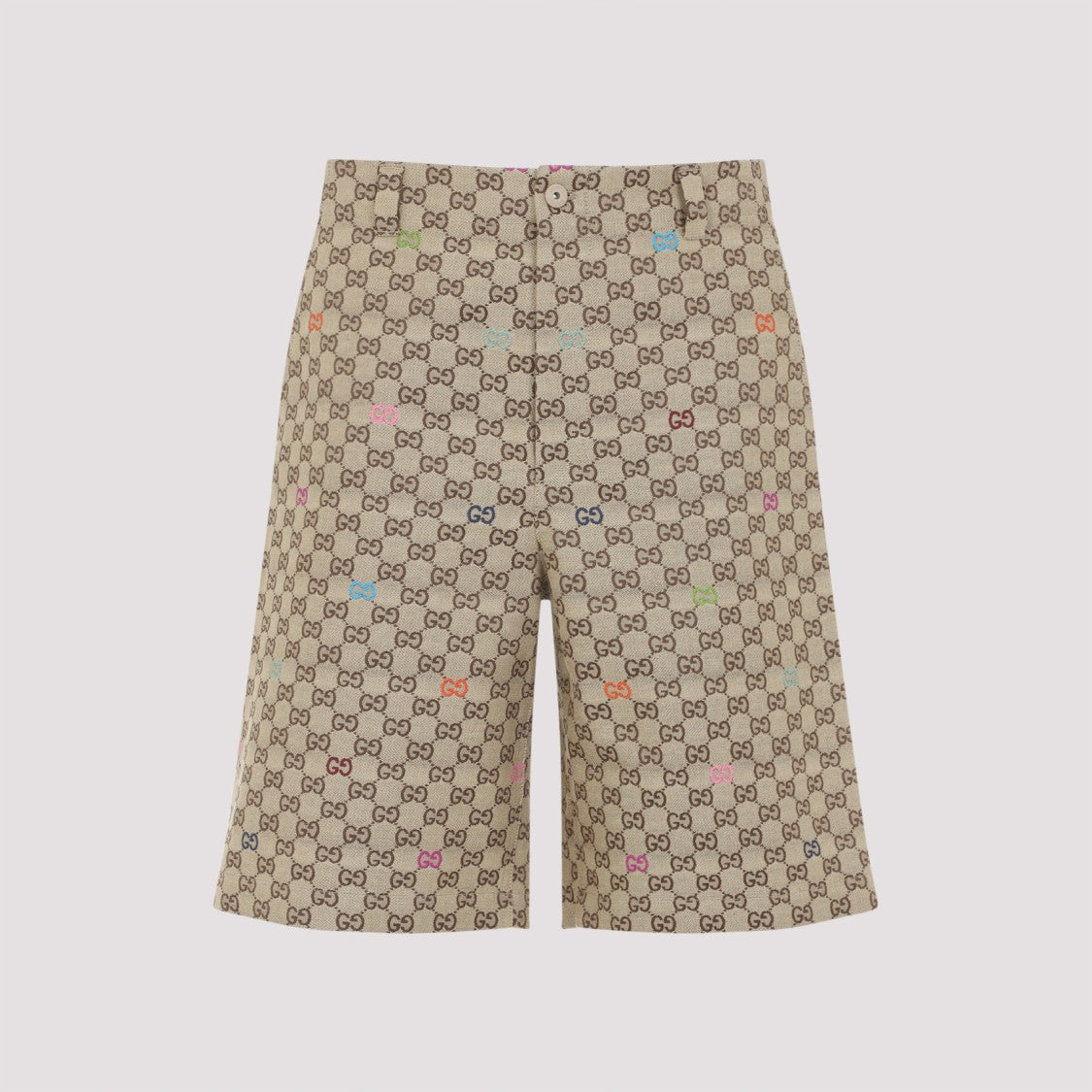 Gucci Camel Beige Cotton Gg Short Pants
