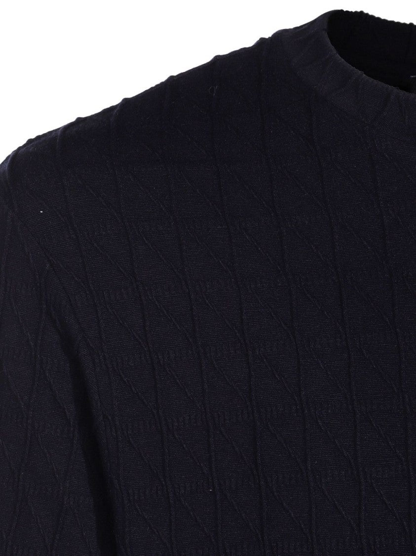 Giorgio Armani Midnight Blue Ribbed T-Shirt