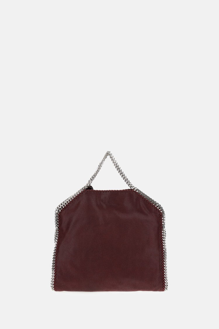 Stella Mccartney Burgundy Shaggy Deer Shoulder Bag With Signature Metal Chain