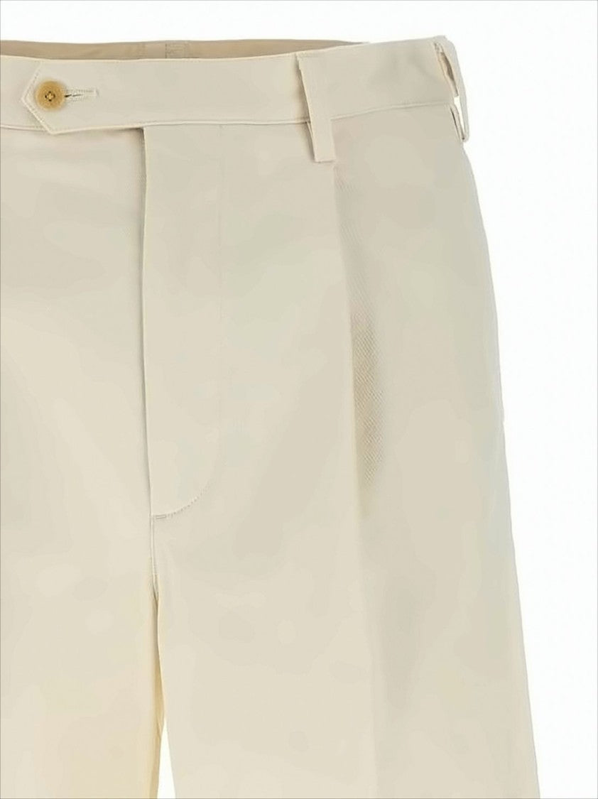 Auralee Minimalist High-Waisted Straight Pants With Buttoned Side Adjusters