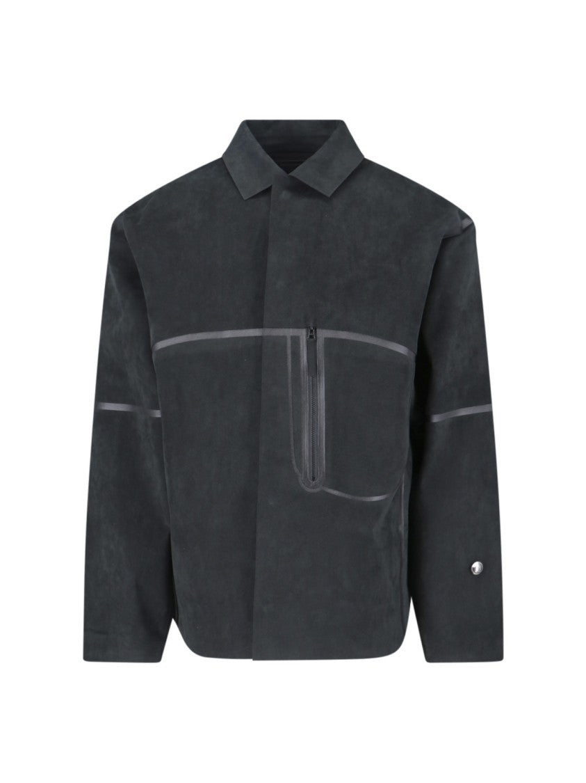 Massimo Osti Studio Classic Black Shirt With Structured Collar And Button-Down Front