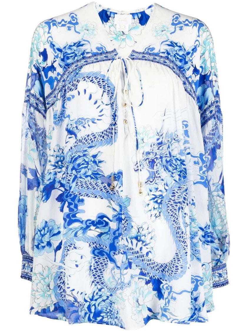 Camilla Test Multicolored Heart Of A Dragon Blouse