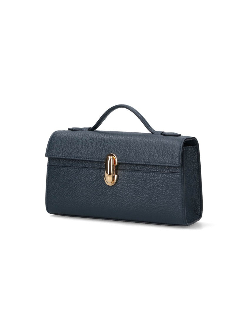 Savette Structured Pebbled Handbag With Gold-Tone Clasp