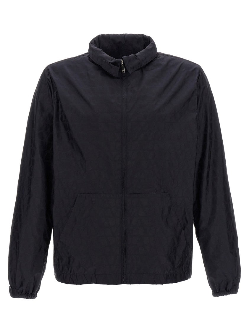 Valentino Garavani Toile Iconographe Blue Nylon Windbreaker