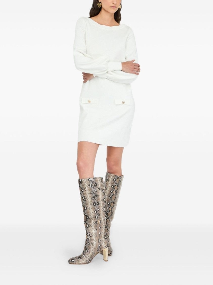 Liu Jo Relaxed Silhouette Dress With Voluminous Sleeves And Decorative Buttons