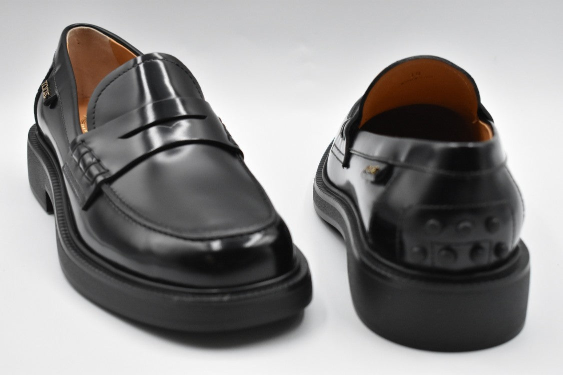 Tod's Laced Black Flat Shoes With Design
