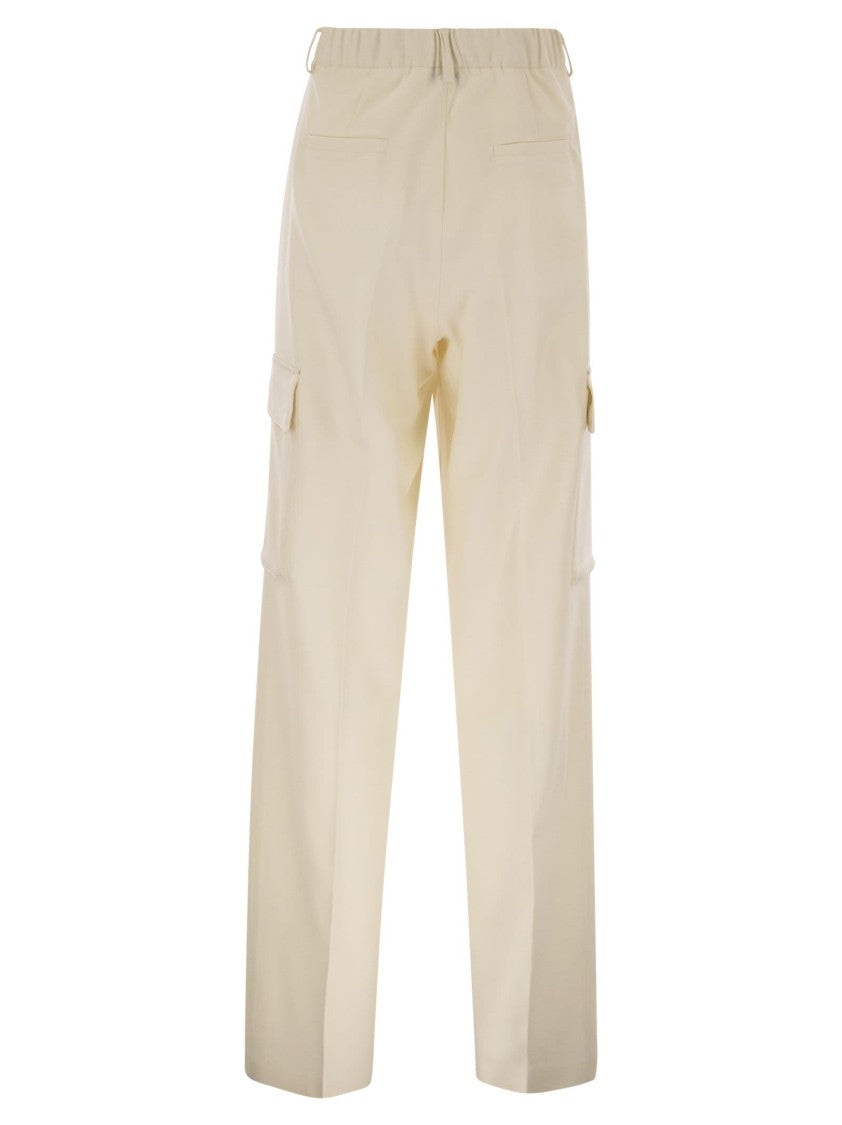 Herno Cargo Trousers In Wool And Viscose Blend
