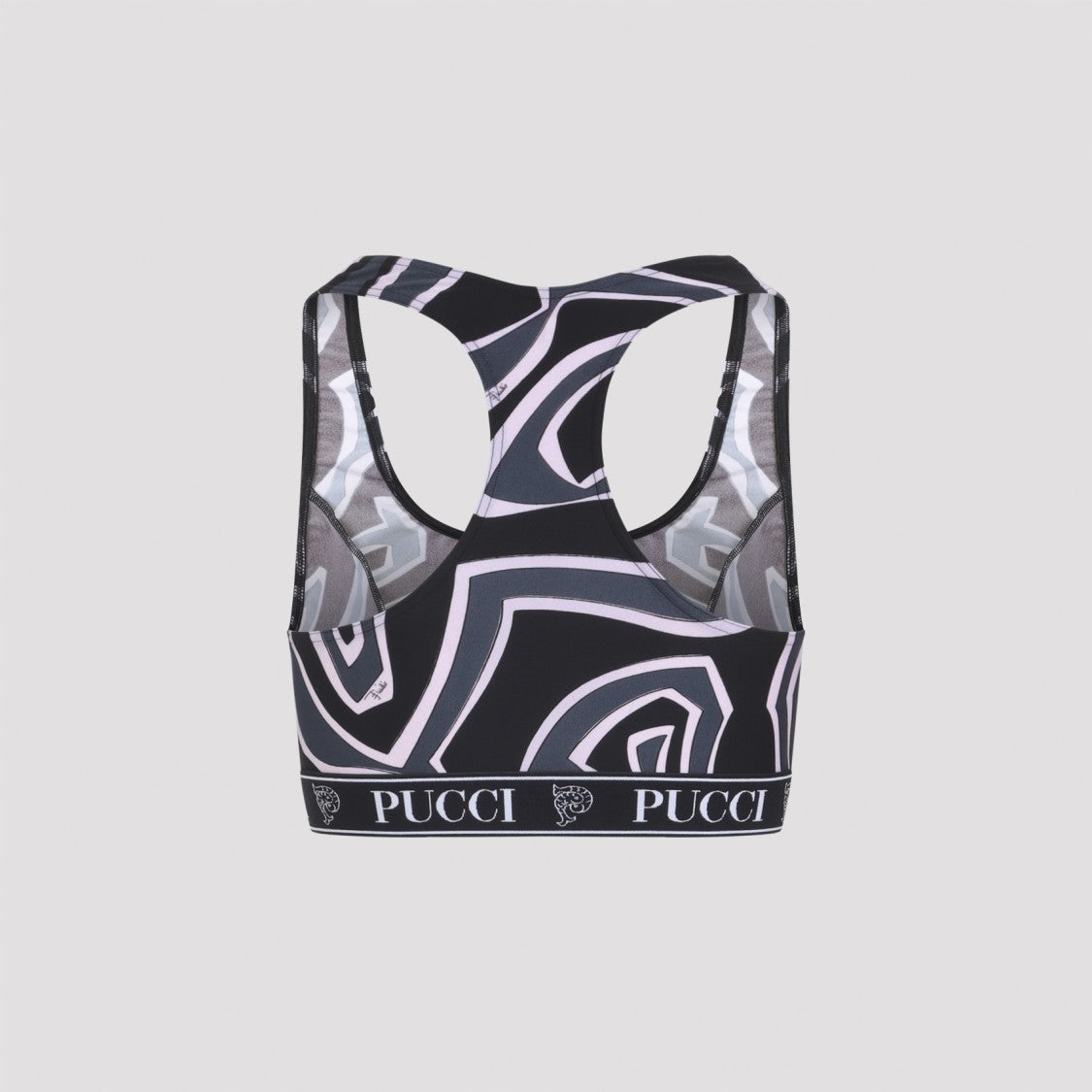 Pucci Cropped Stretch Tech Top With Dynamic Abstract Print