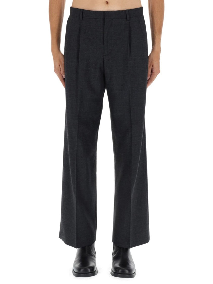 Sunflower Straight-Leg Charcoal Trousers With Classic Waistband And Subtle Texture