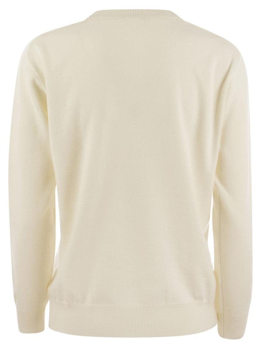 Brunello Cucinelli Cashmere Sweater With Neck Jewel