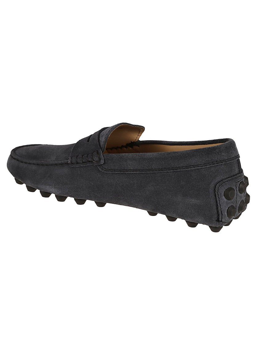 Tod's Blue Calfskin Slip-On Shoes