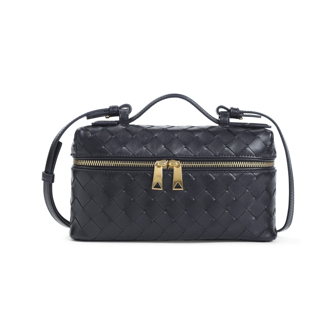 Bottega Veneta Woven Calf Leather Clutch With Gold-Tone Hardware