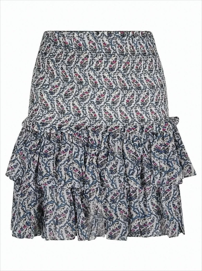 Isabel Marant Floral Midi Skirt With Fitted Waistband