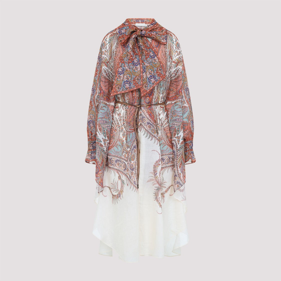 Zimmermann Rhiannon Multicolor Ramie Midi Dress