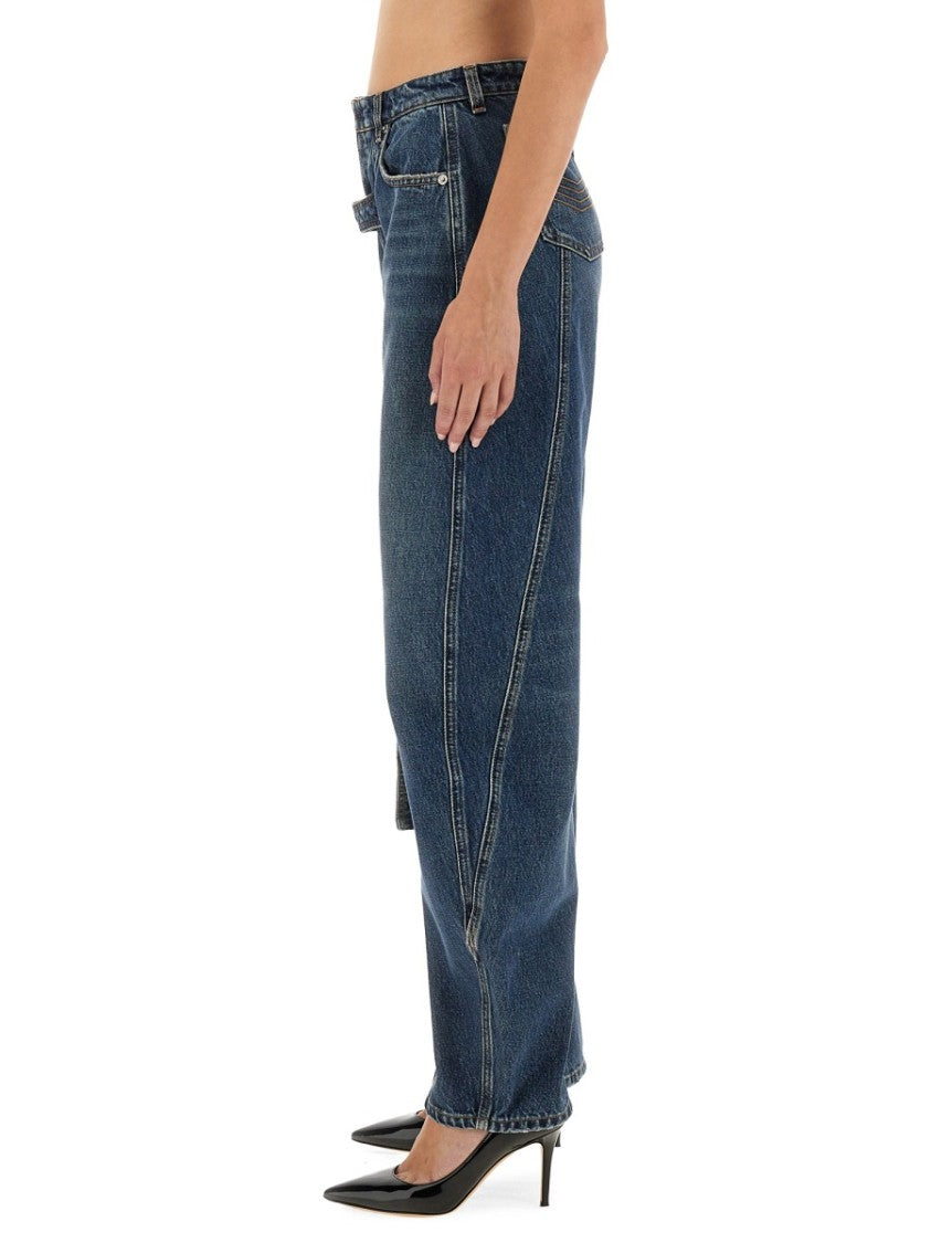 Jean Paul Gaultier Relaxed-Fit Low-Rise Jeans With Unique Side Zipper