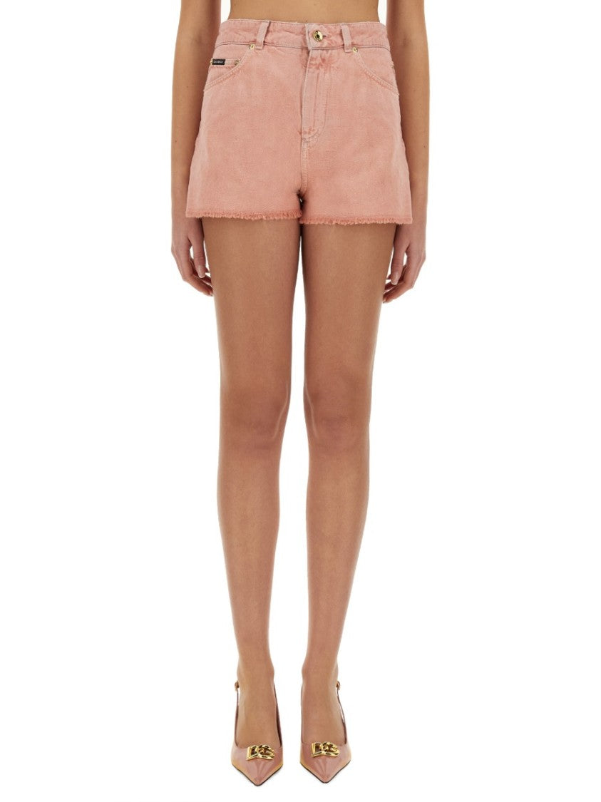 Dolce & Gabbana High-Waisted Denim Shorts