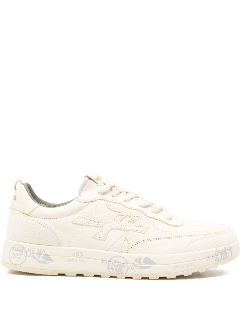 Premiata Brown Leather Sneakers With Printed Sole
