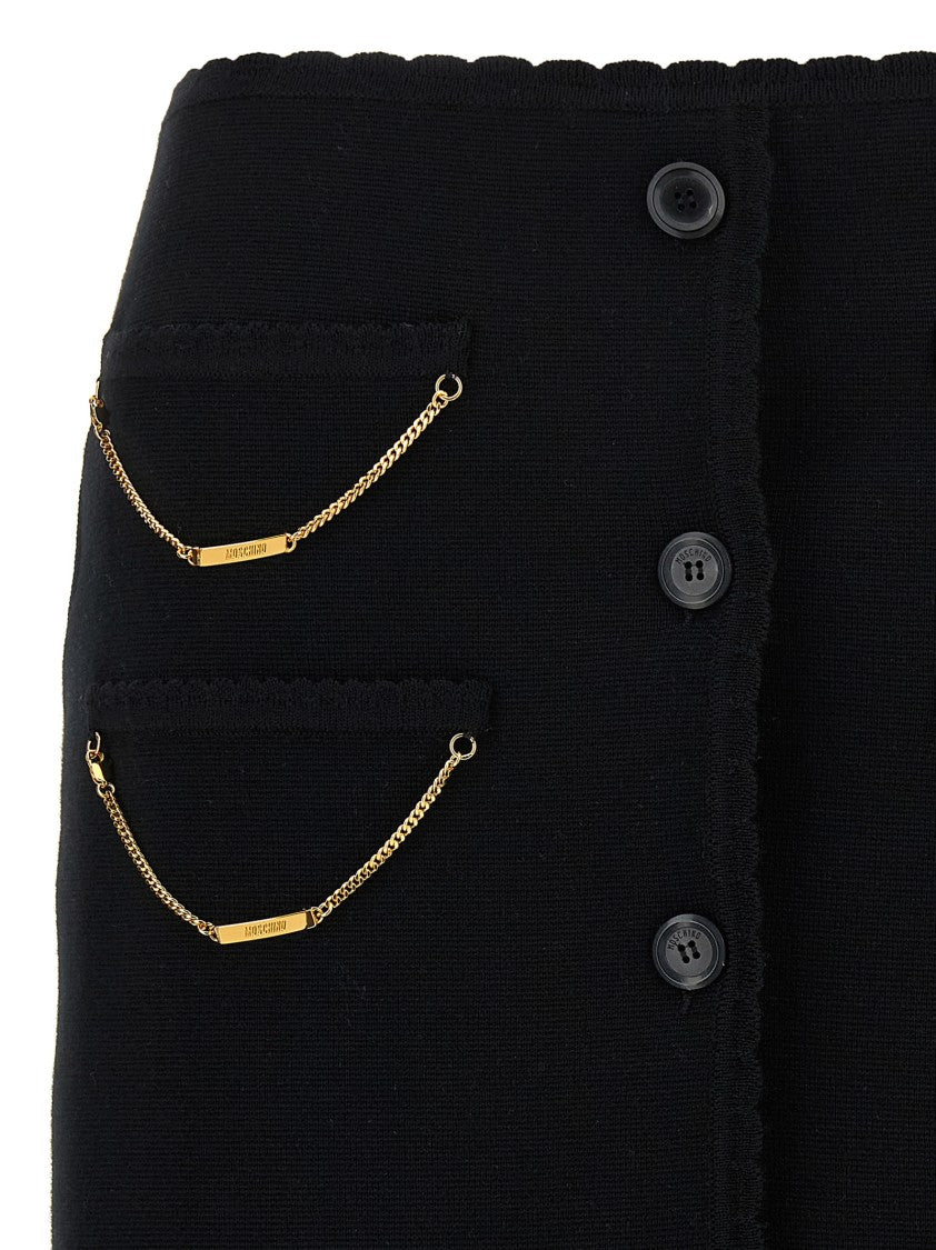 Moschino Merino Wool Knit Mini Skirt