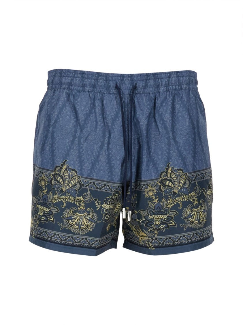 Etro Printed Beach Swimsuit With Gold Detailing