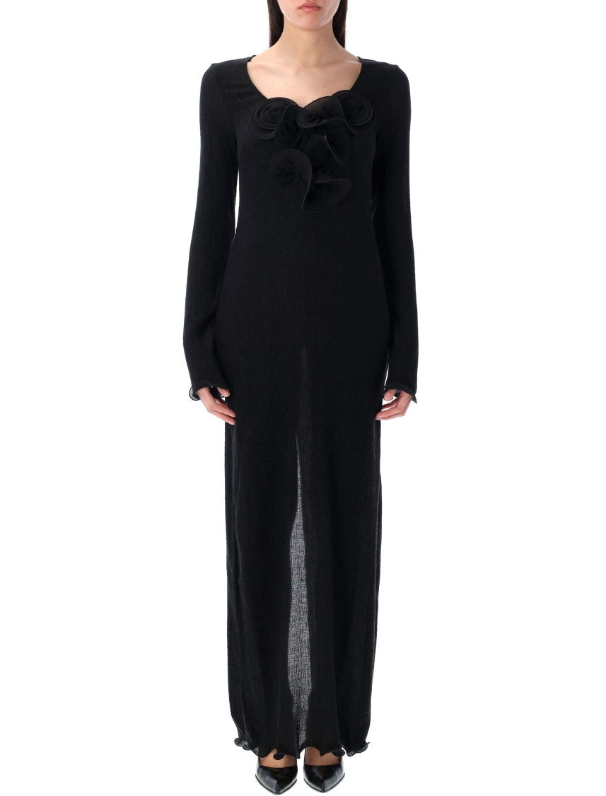 Magda Butrym Dress 01 Black Midi Dress Ls