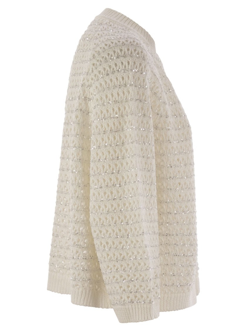 Fabiana Filippi Cotton Open Cardigan With Sequins