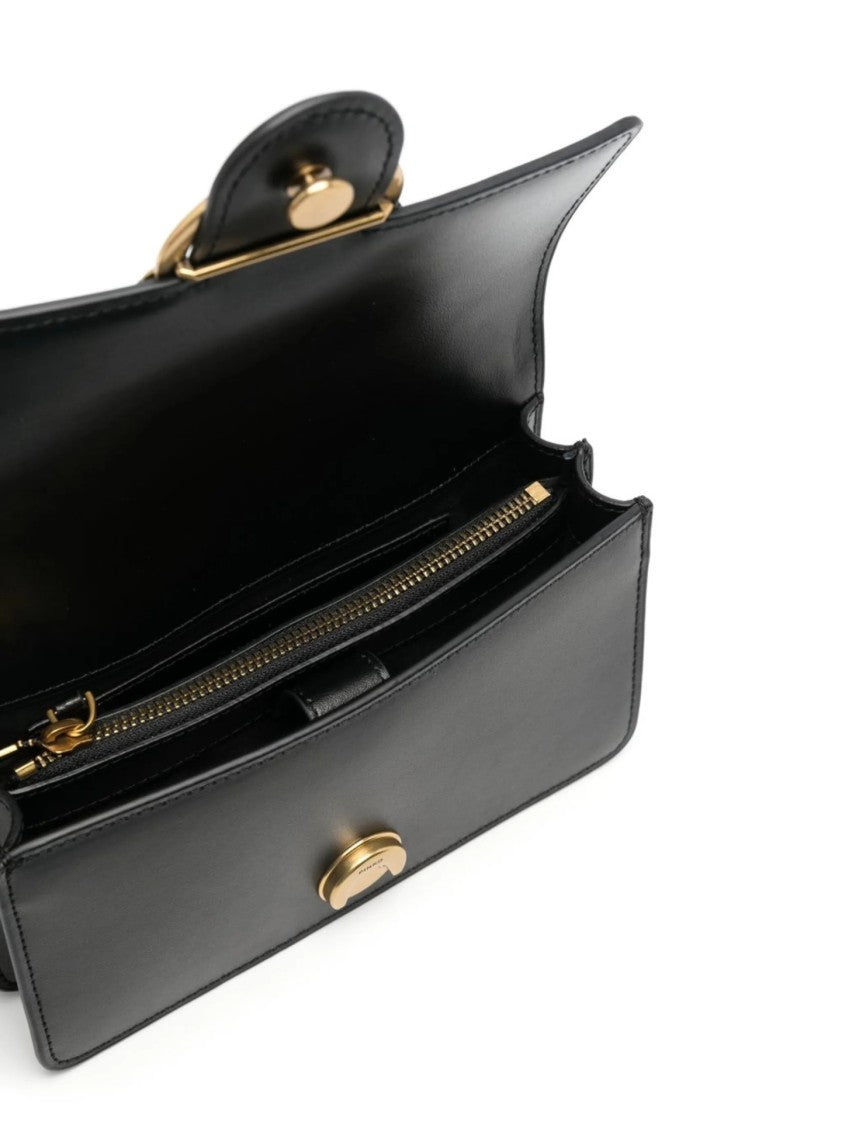Pinko Shoulder Bag With Gold-Tone Bird Clasp And Chain Strap