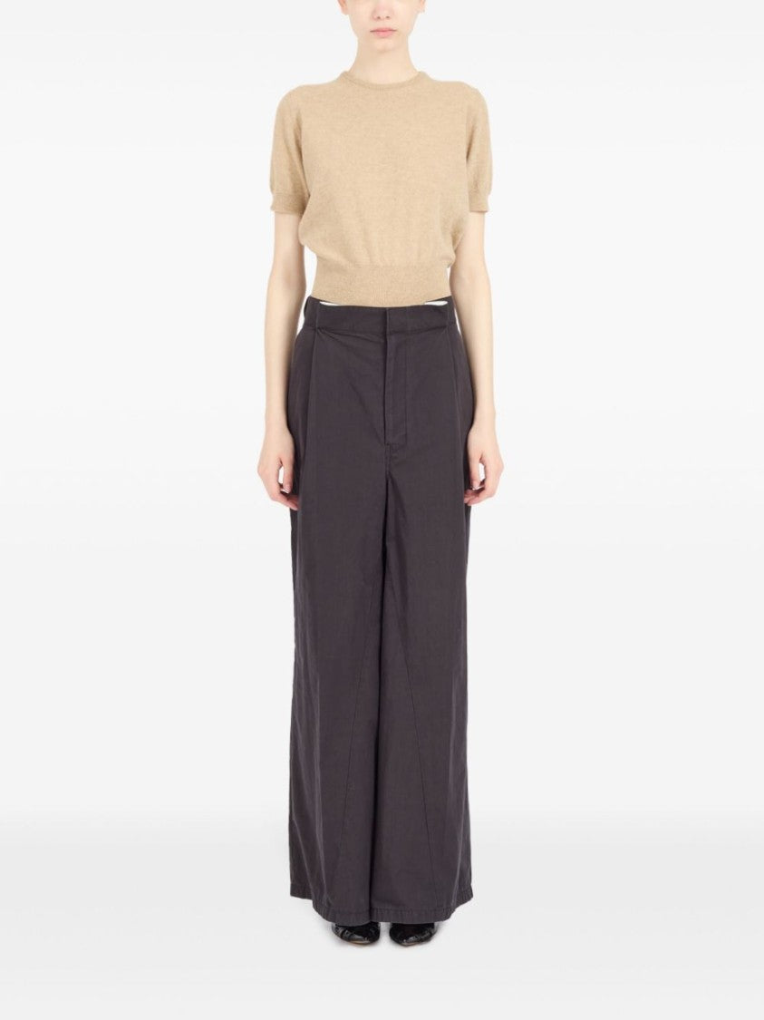Maison Margiela Beige Knitted Wool Short-Sleeved Top
