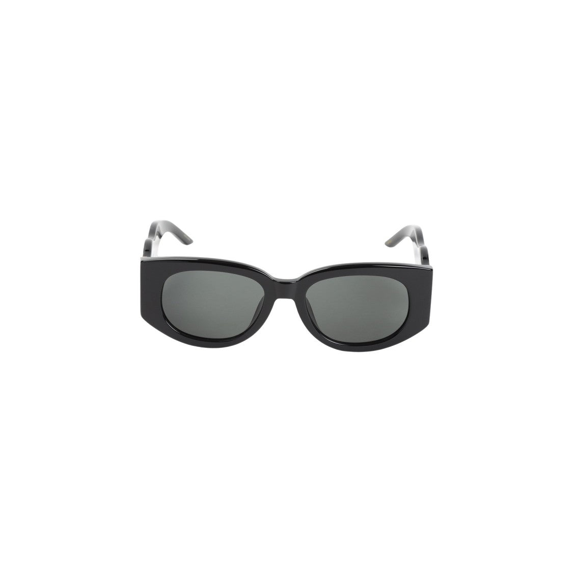 Casablanca Metal Oval Wave Black Acetate Sunglasses