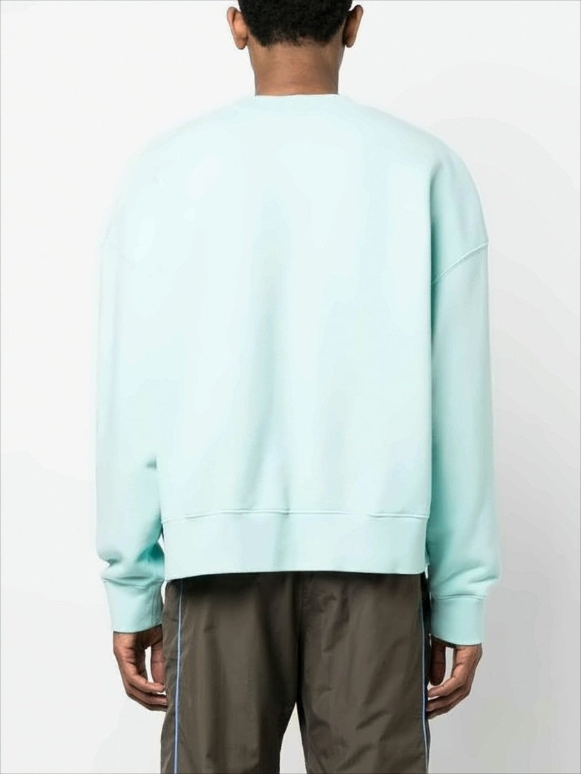 Palm Angels Relaxed Fit Long-Sleeve Sweatshirt With Textured Shark Graphic