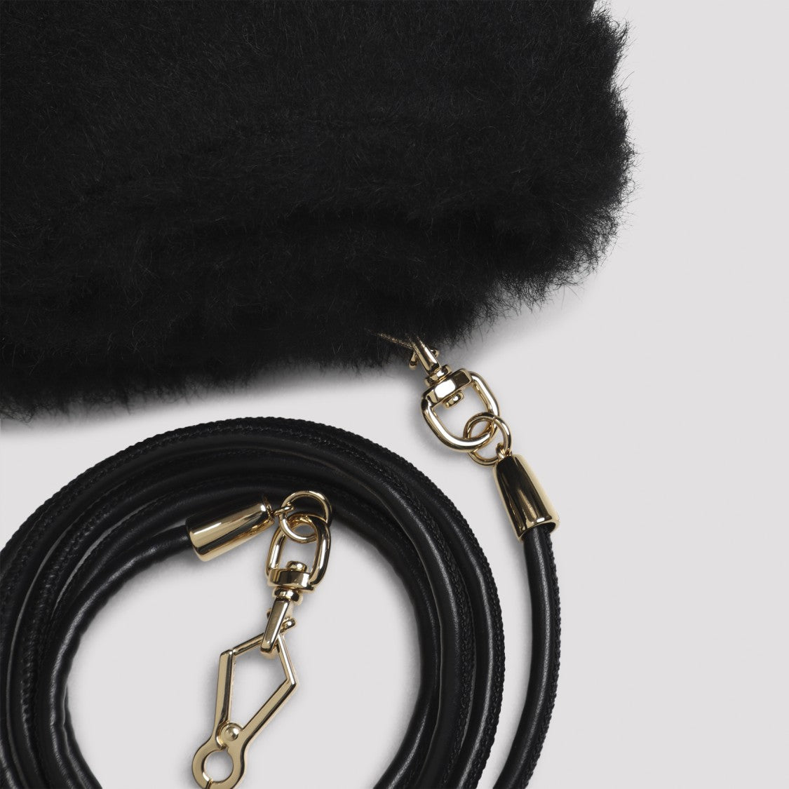 Max Mara Plush Black Alpaca And Wool Blend Gloves