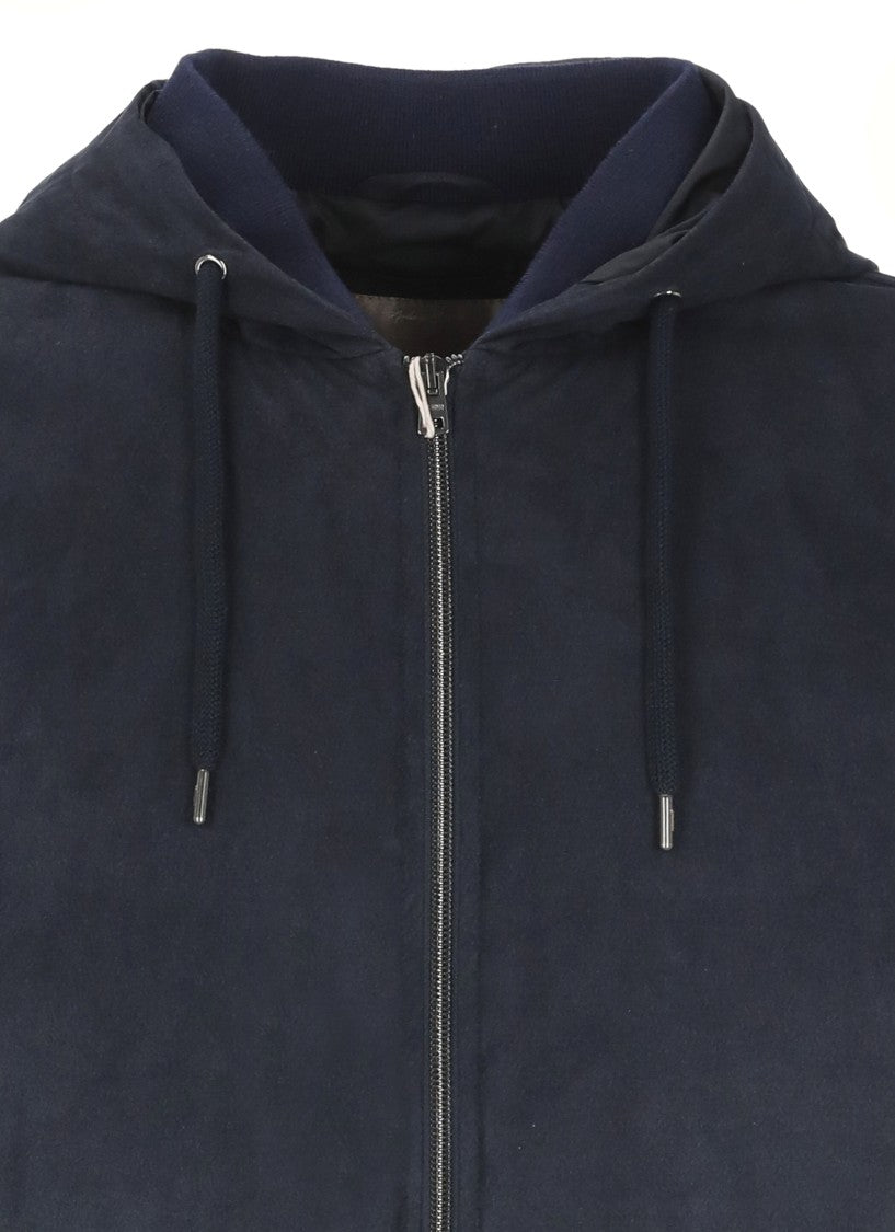 Herno Dark Blue Padded Jacket With Functional Design