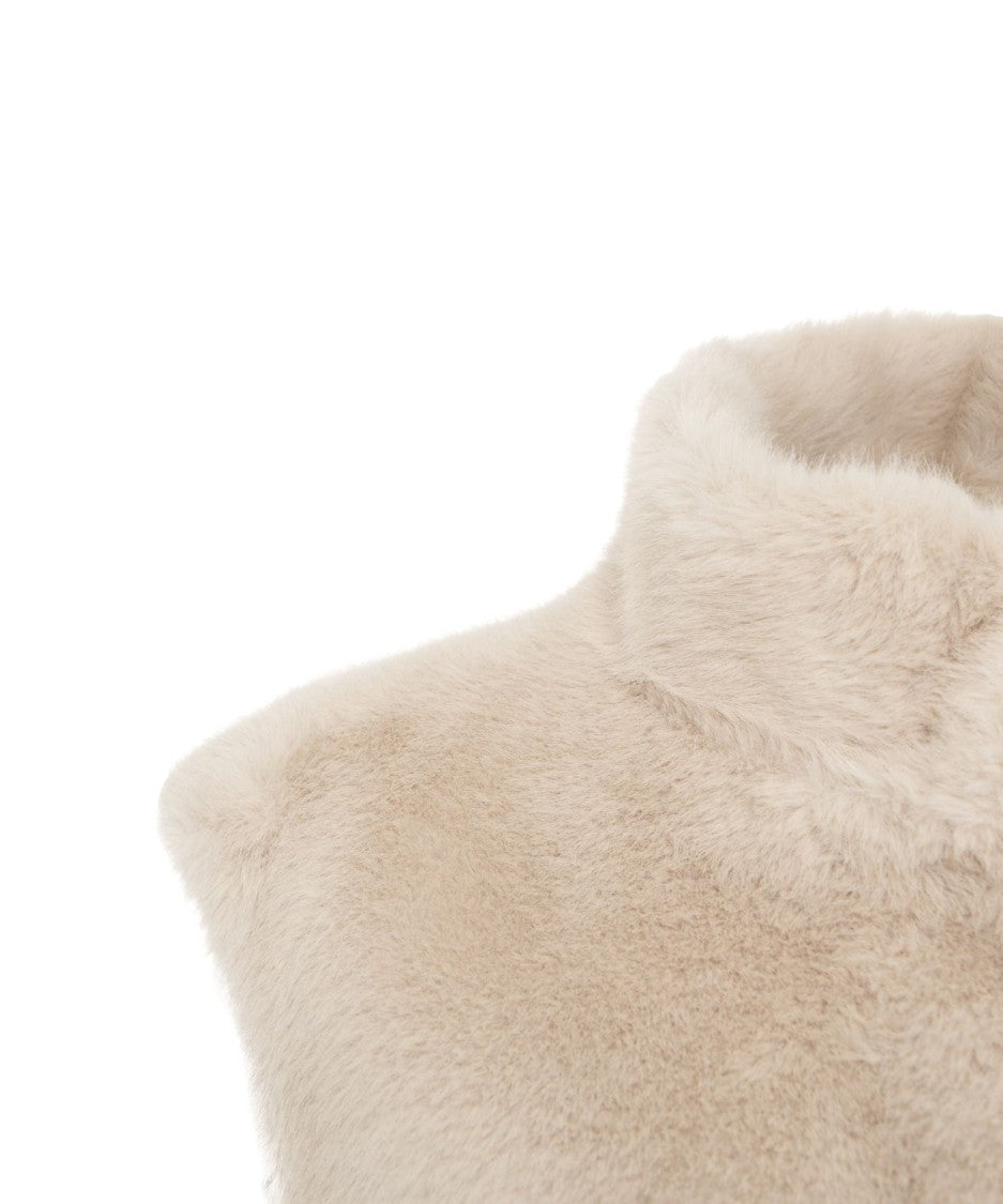 Herno High Collar Faux Fur Gilet With Hidden Closure