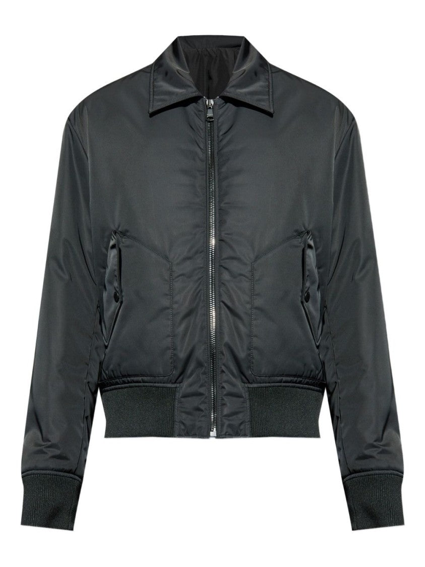 Balmain Contemporary Black Coat With Ribbed Cuffs And Flap Pockets
