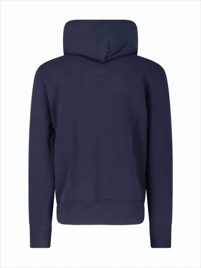 Autry Deep Navy Cotton Hoodie With Drawstring