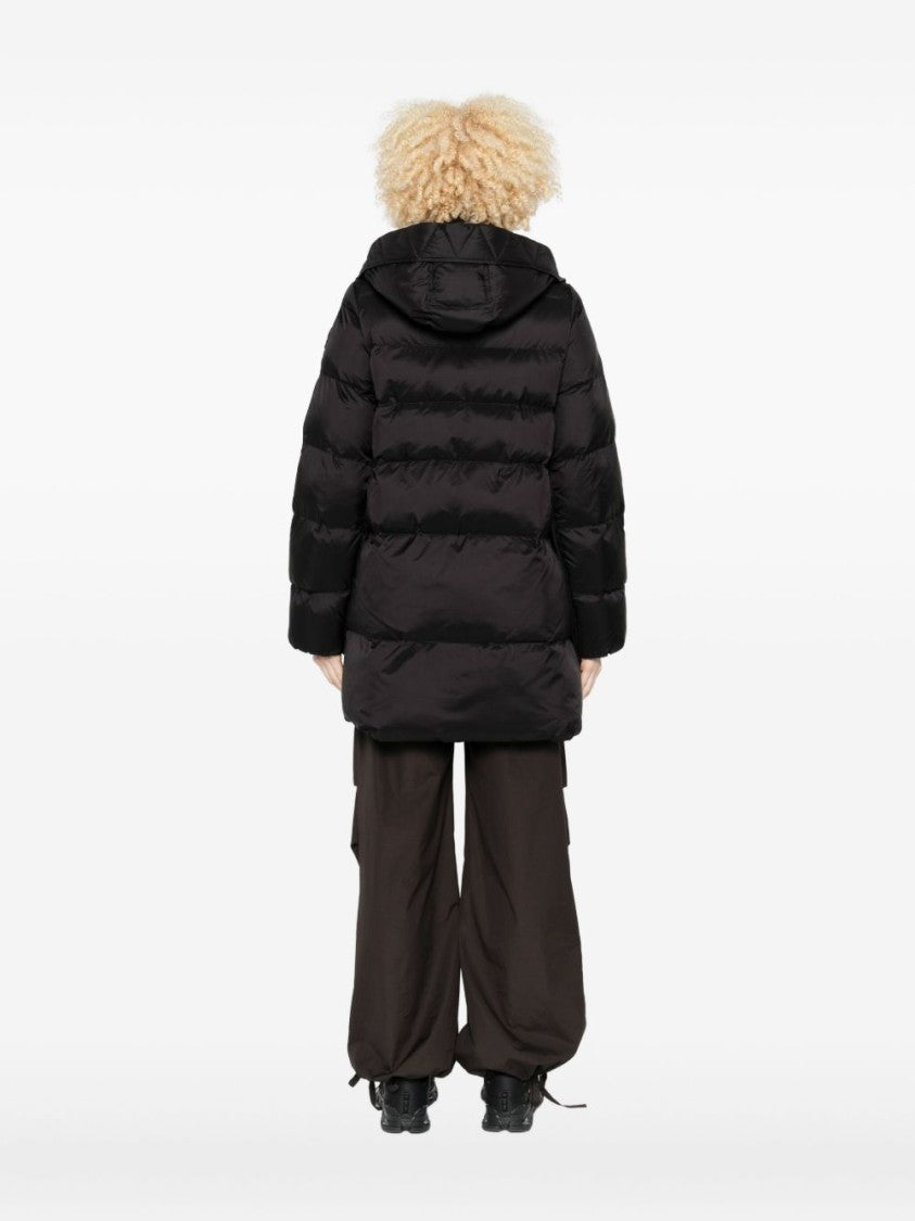 Pinko Brown Puffer Jacket With High Collar