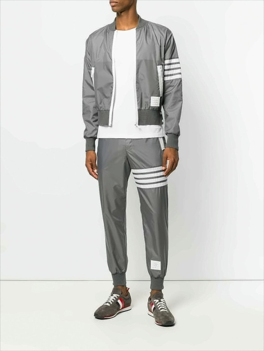 Thom Browne Short-Sleeved Cotton T-Shirt With Signature Stripe Detail