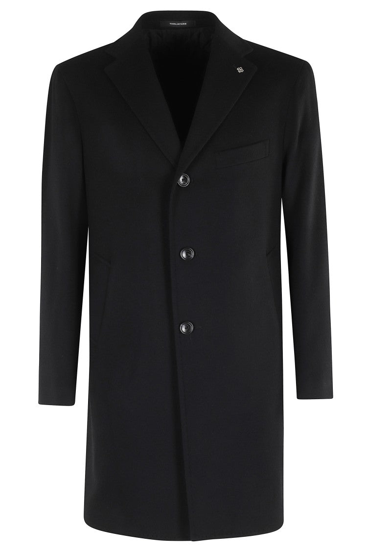 Tagliatore Single-Breasted Cut-Off Coat With Cashmere Blend