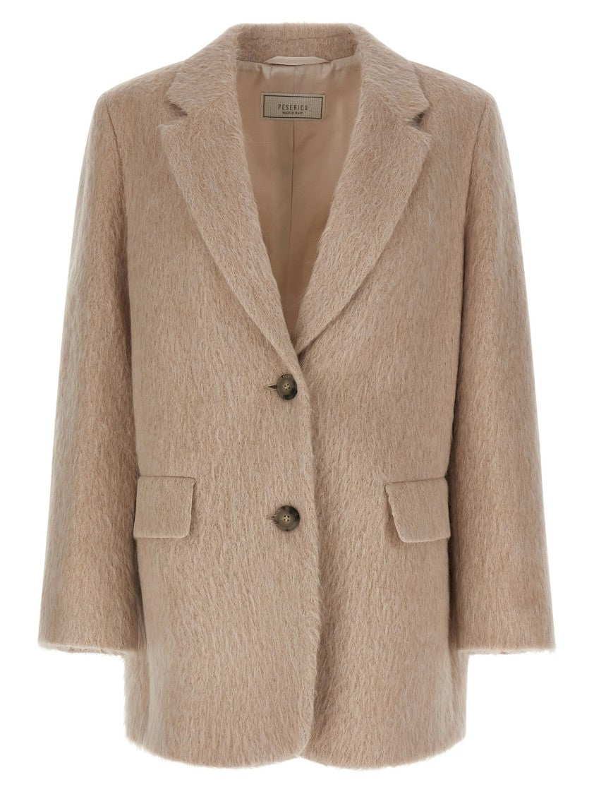 Peserico Alpaca And Wool Striped Single-Breasted Blazer