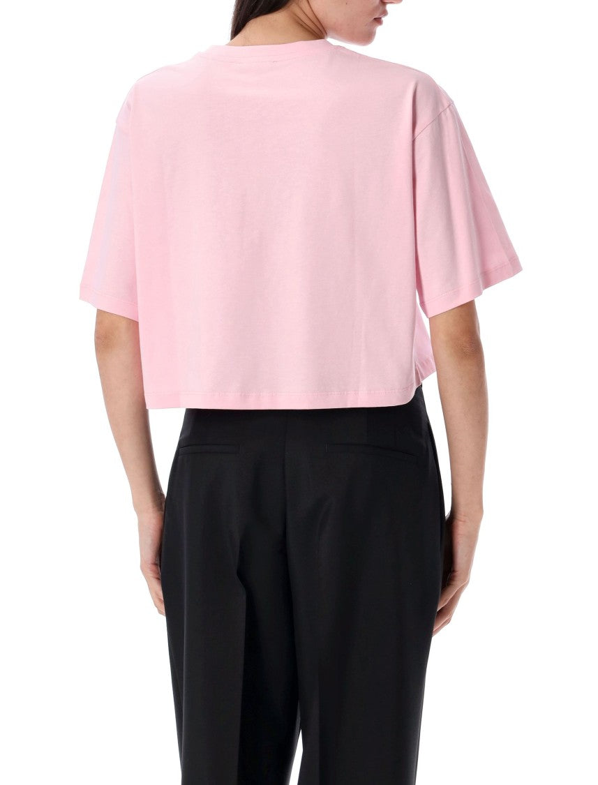 Balmain Cropped Logo Tee