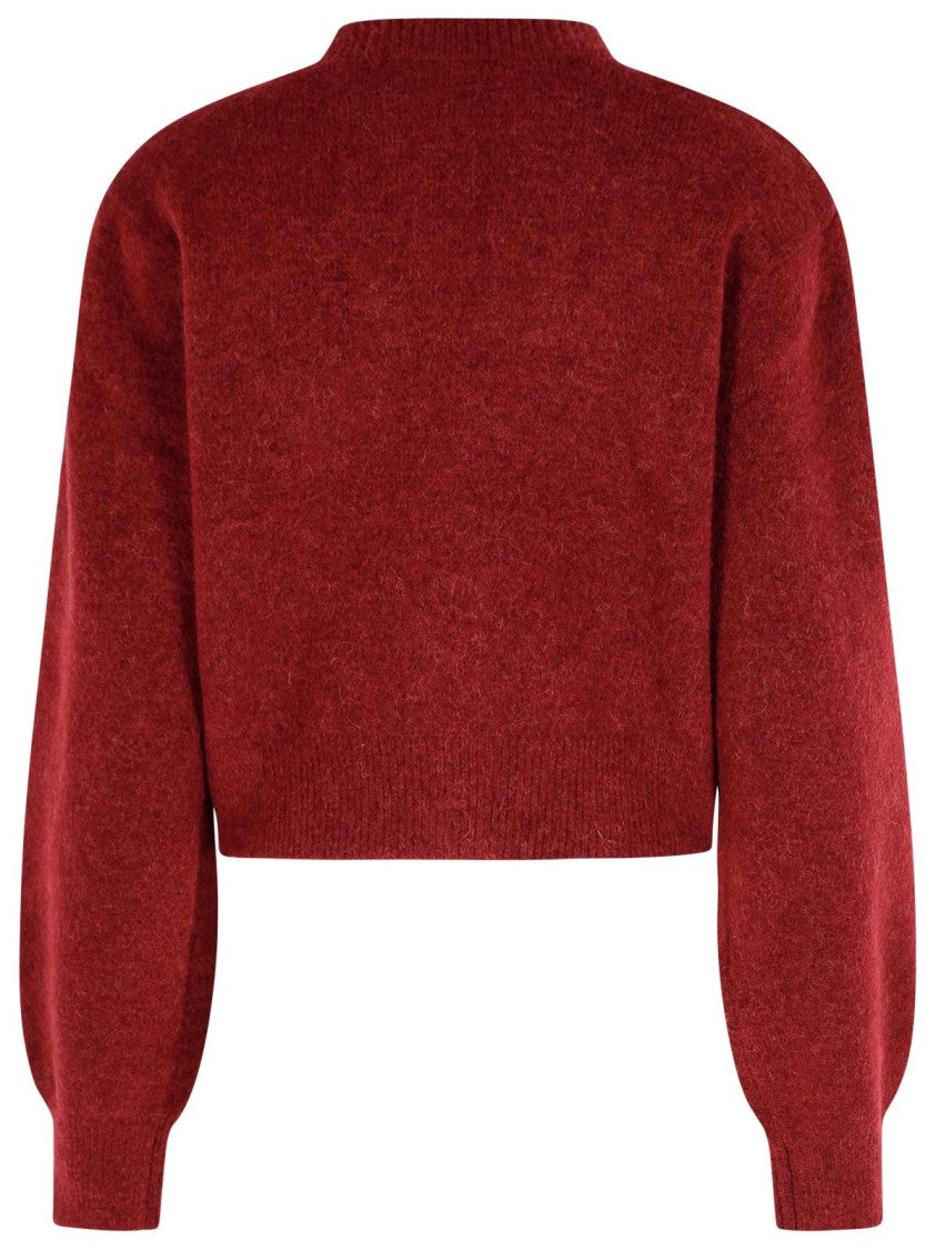 Rotate Burgundy Alpaca Blend Cardigan